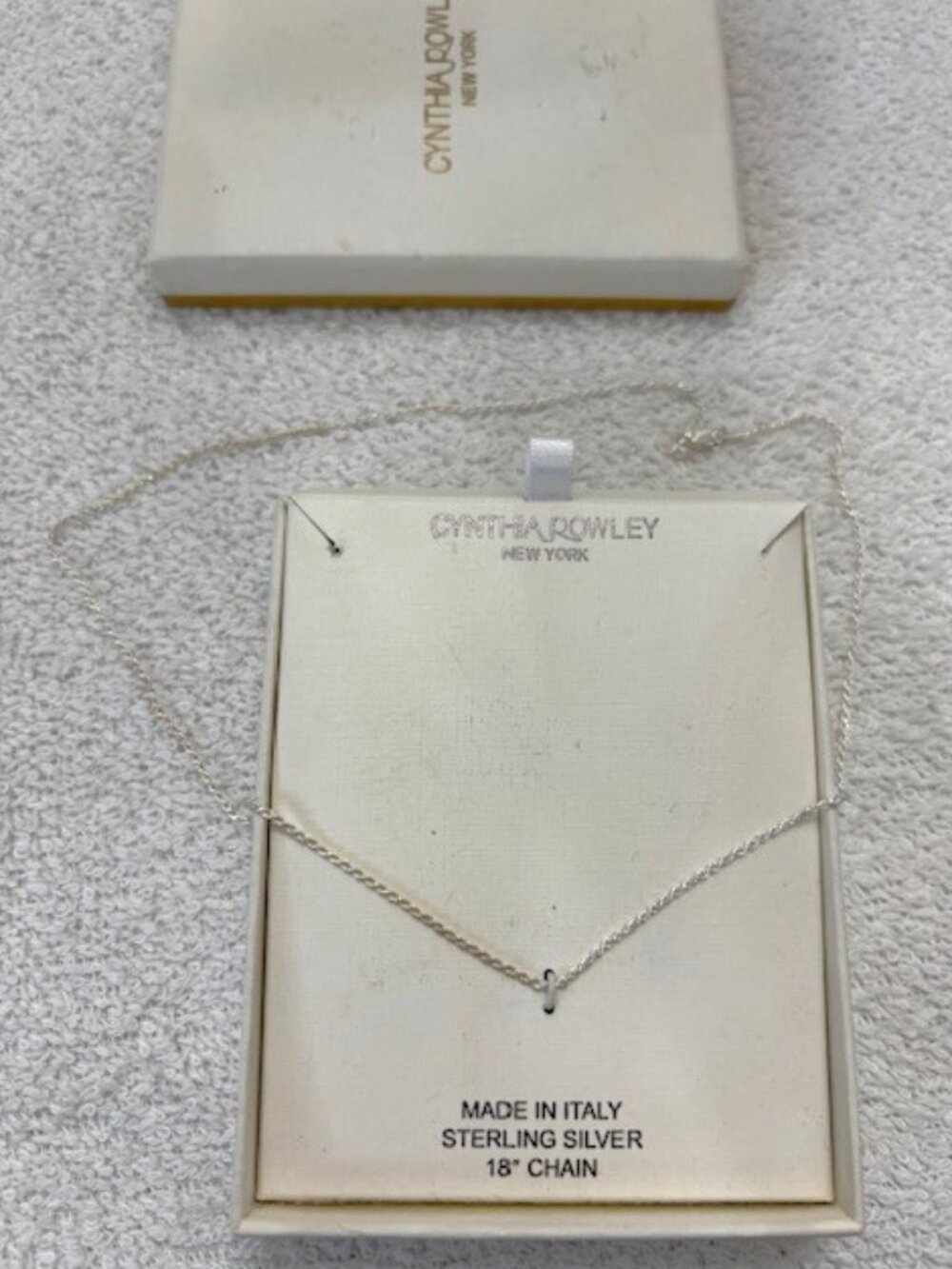Cynthia Rowley New York 18" sterling silver necklace Made in Italy New in Box